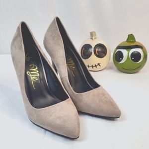 * So Me Nude Suede Pointed Heels